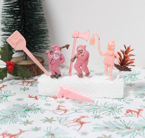 Décor de gâteau de Noël rose vintage - Foto 1 di 4