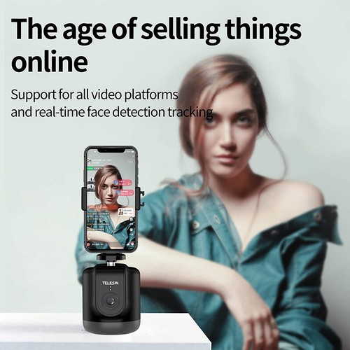 360°Rotation Auto Face Tracking Smart Shooting Phone Holder AI Camera Vlog Video - Photo 6 sur 11