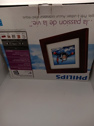 Digital Photo frame 8" Philips Home Essentials w/ Remote Brown Wood LED Panel - Picture 8 of 8