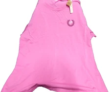 Victoria Secret HOT PINK T-SHIRT Top Size XL PUFFY MAROON WRITING