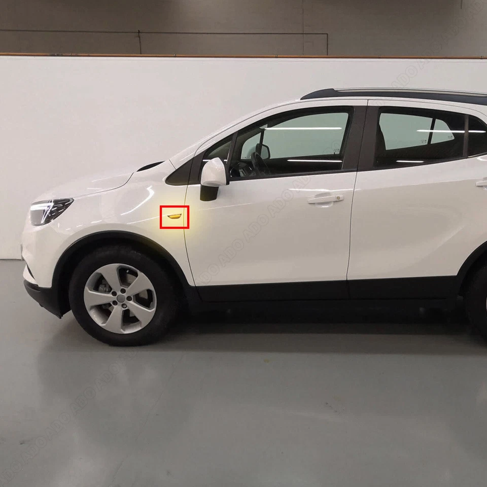 2x Intermitentes laterales LED para 2013-2019 Opel Mokka X Chevrolet Trax | Negro Foto 3 de 4