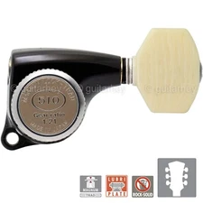 NEW Gotoh SGL510Z-M07 MGT DELTA Locking Tuning Keys, 21:1 Ratio Set 3x3 - BLACK