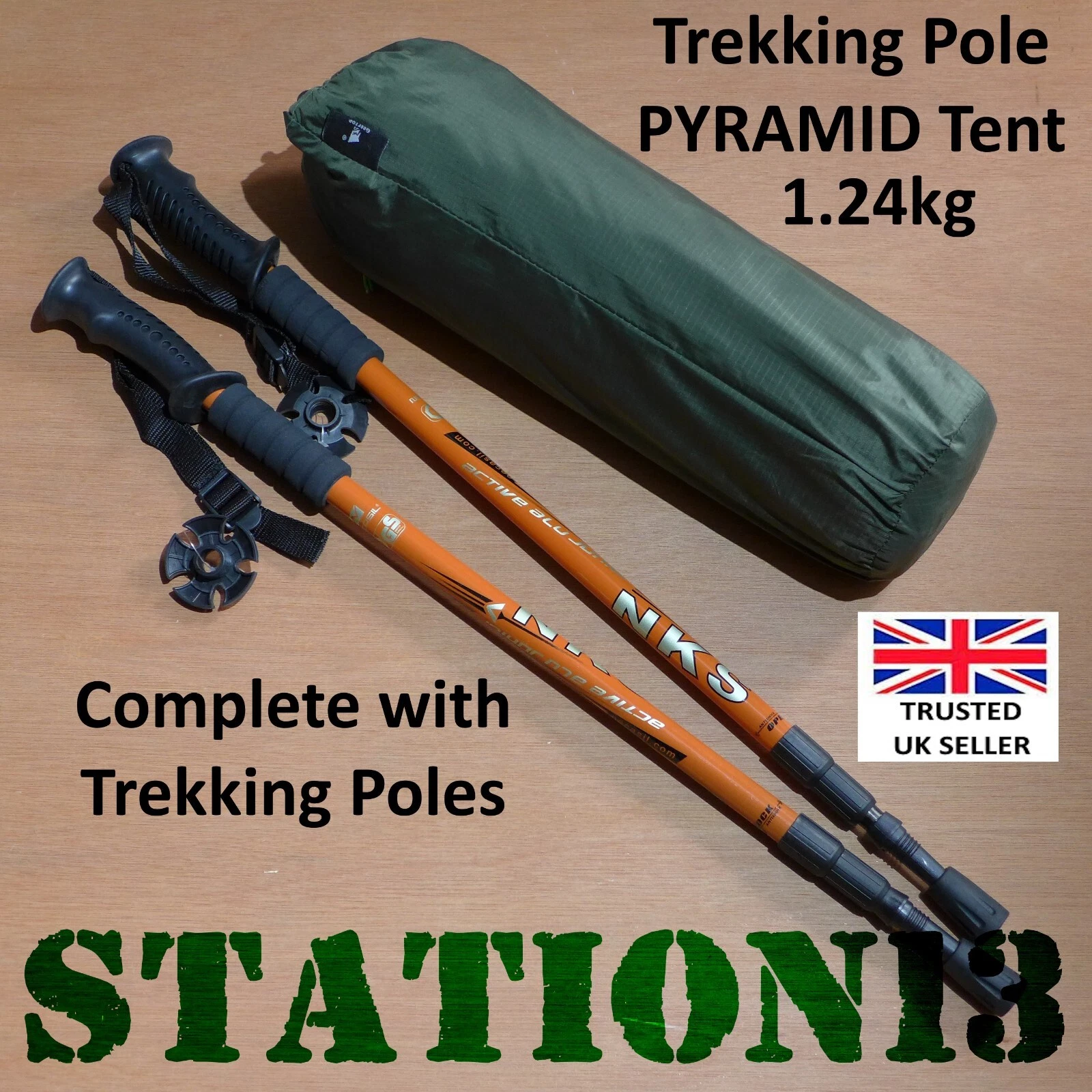 Ultralight 1 Person Backpacking Tent - Just 1.24kg - c/w pair Ali Walking Poles