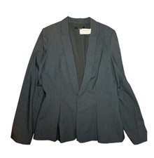 New Tahari Women's Size 8 Business Sherry Grey Pinstriped Jacket MSRP 195 B3