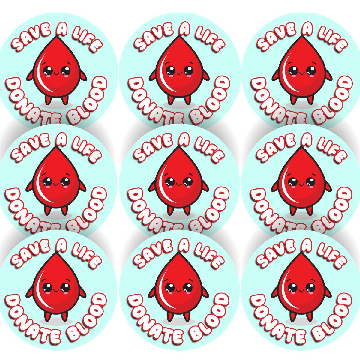 144 Save a Life, Donate I Gave Blood 30mm NHS Bravery Reward Stickers for Nurses