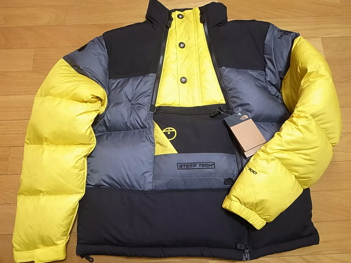 2020 THE NORTH FACE STEEP TECH DOWN JACKET GREY x TNF BLACK x YELLOW size M