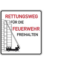 Schild Hinweisschild Rettungsweg f. Feuerwehr Alu RA0 reflek. 500x500mm DIN67520