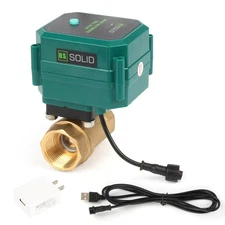 U. S. Solid Smart Motorized Ball Valve 1 in Brass Plug Remote APP Manual Knob