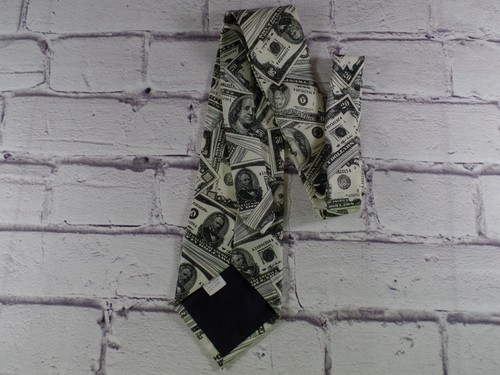 Vintage Men's Neck Tie Novelty Money Multicolor Cash Graphic - Picture 7 of 8