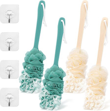 4Pack Back Scrubber for Shower Loofah with Long Handle, Shower Brush for Body...