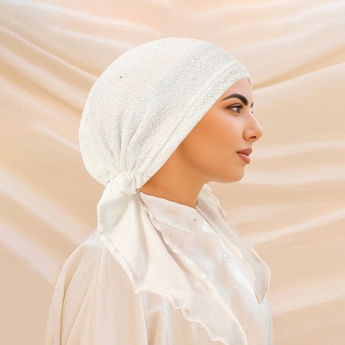 Muslim Women Elastic Pre-Tied Turban Cap Hat Wrap Hair Loss Head Bandana Bonnet - Picture 41 of 72