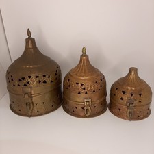 Paan Dan Betel Nut Boxes Indian Copper Box Lot Pakistan Pierced Copper Pandan