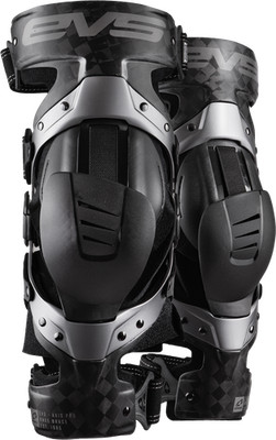 EVS AXISP-GRY-LP Axis Pro Knee Brace Pair with Aluminum & Carbon Fiber Frame,