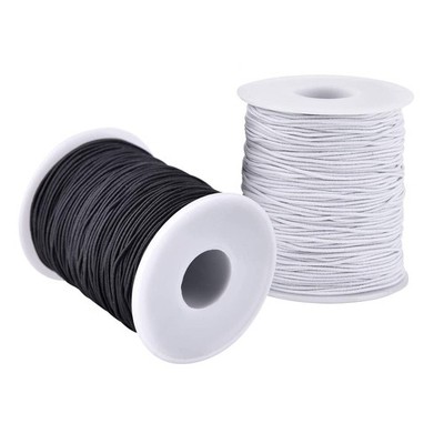 LUSTEMBER Elastic String for Bracelets, 2 Rolls 1 mm Sturdy Stretchy Elastic Cor
