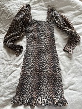Ganni Leopard Print Dress Xs