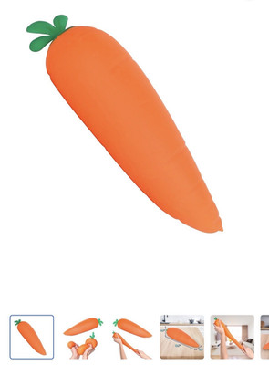 Viral Carrot Squishy Squeezable Stress Reliever Orange Green Tear-Resistant