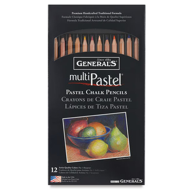 General's Multi Pastel Chalk Pencils Set of 12 Artist Brand New sketch drawing