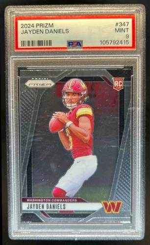 2024 Prizm Jayden Daniels RC Rookie #347 Commanders PSA 9