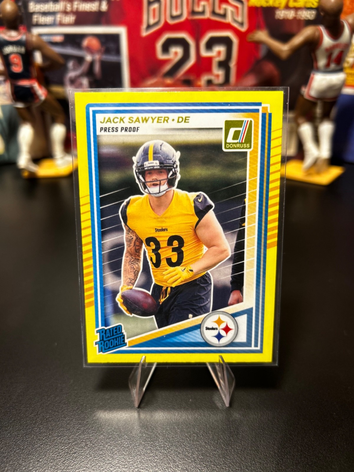 2025 Donruss Press Proof Yellow Jack Sawyer RC Pittsburgh Steelers #390