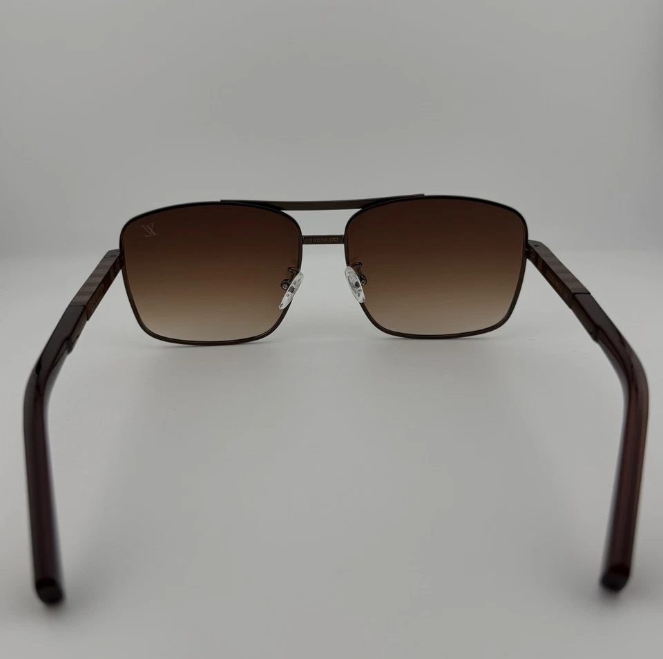 Gafas de sol Louis Vuitton Pilot Attitude Z0259U marrón marco/lente usadas auténticas Foto 3 de 4