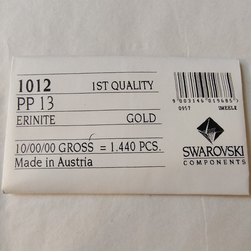 Vintage Swarovski 1012 PP13 2mm Erinite Gold Chatons 10 Gross Uncounted W/ Pack