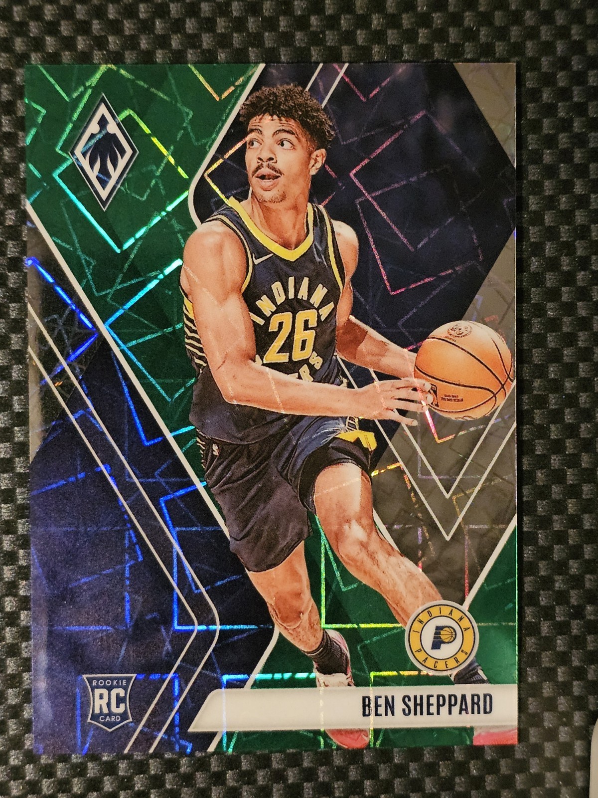 2023-24 Panini Phoenix Ben Sheppard Pacers Green Lazer /175 #253 RC