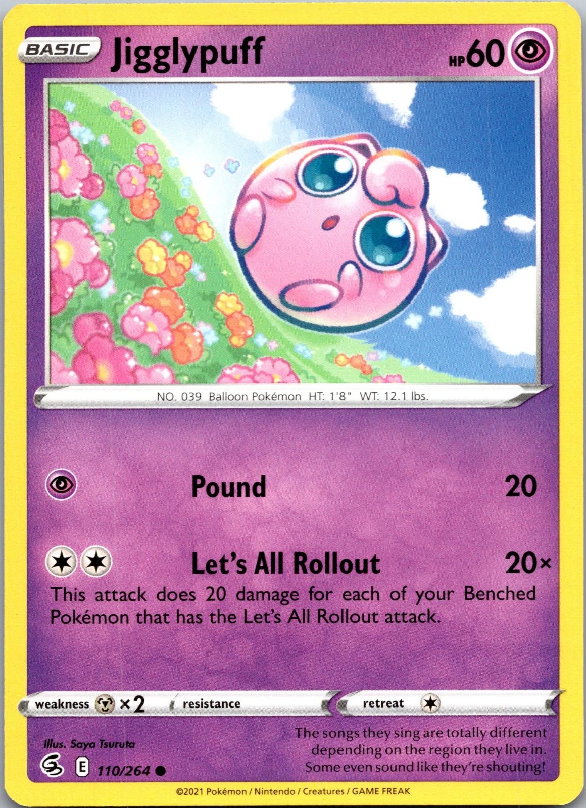 Jigglypuff 110/264 Common Fusion Strike Pokemon Near Mint