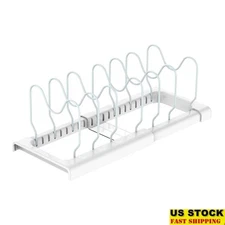 Adjustable Cookware Rack Expandable Kitchen Organizer W/ 7 Dividers Pots Pans US