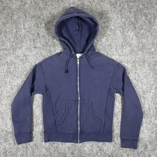 Champion Hoodie Mens Small Navy Reverse Weave Full Zip Fleece Sweatshirt