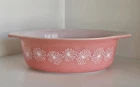 Pyrex Pink Daisy 043 1-1/2 Qt Oval Casserole Vintage & Rare