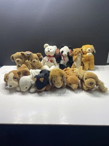VINTAGE RETIRED Ty Beanie Baby Lot of 12 Random-Tags & Protectors- Please Read
