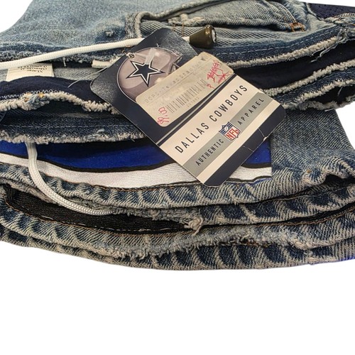 Vintage Dallas Cowboys DeepThree Levi's Jersey Patchwork Upcycled Jeans 40 x 31 - Picture 14 of 16