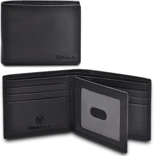 Genuine/Real Leather Bifold Wallet For Men - RFID Blocking/Protected Men's Slim