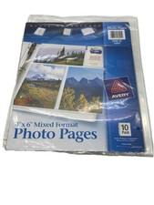 4 Pks Avery Photo Storage Pages for Six 4x6 Mixed Format Photos 3-Hole Punch