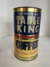 Vintage Table King Coffee Tin Can 3 lbs., Rust-Parker Co., Duluth, MN