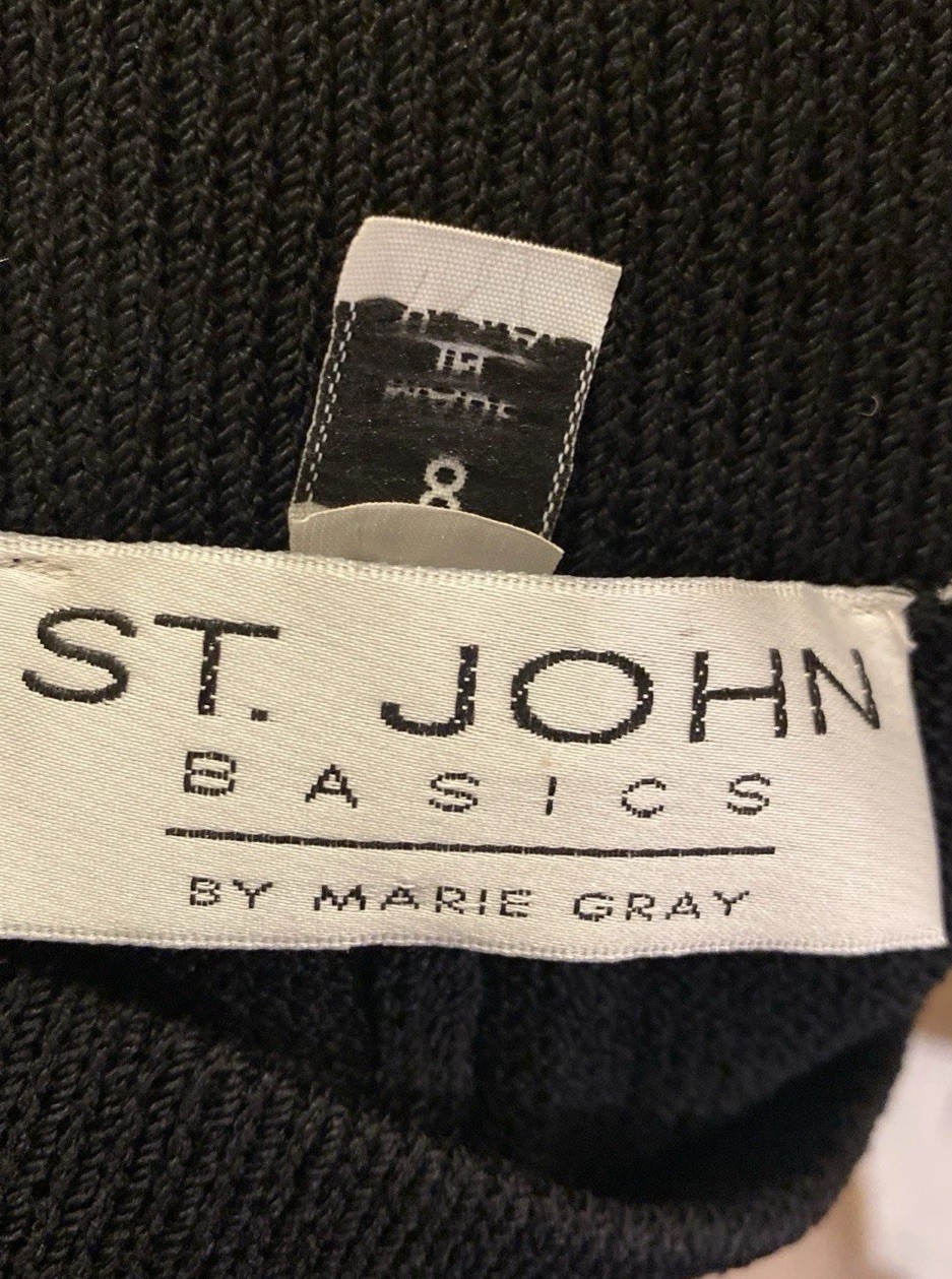 ST. JOHN BASIC Black Santana Knit Elastic Waist T… - image 6