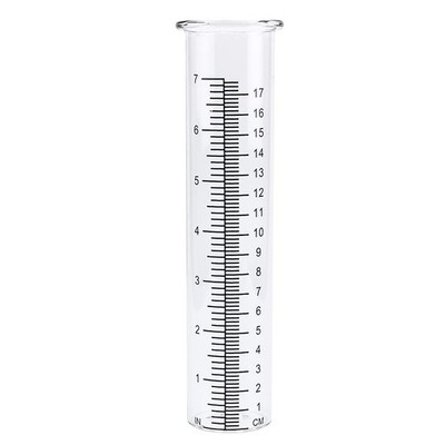 QMET 7'' Capacity Rain Gauge Glass Replacement Tube for Yard Garden 1PC