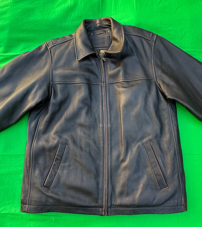 Винтажная мужская коричневая кожаная куртка Sonoma размер L. - Изображение 2 из 4
