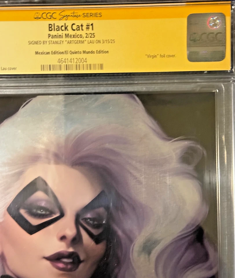 SS 9.8 Black Cat #1 Virgin Mexican Foil Variant Signed by Stanley "Artgerm" Lau - Image 3 of 4