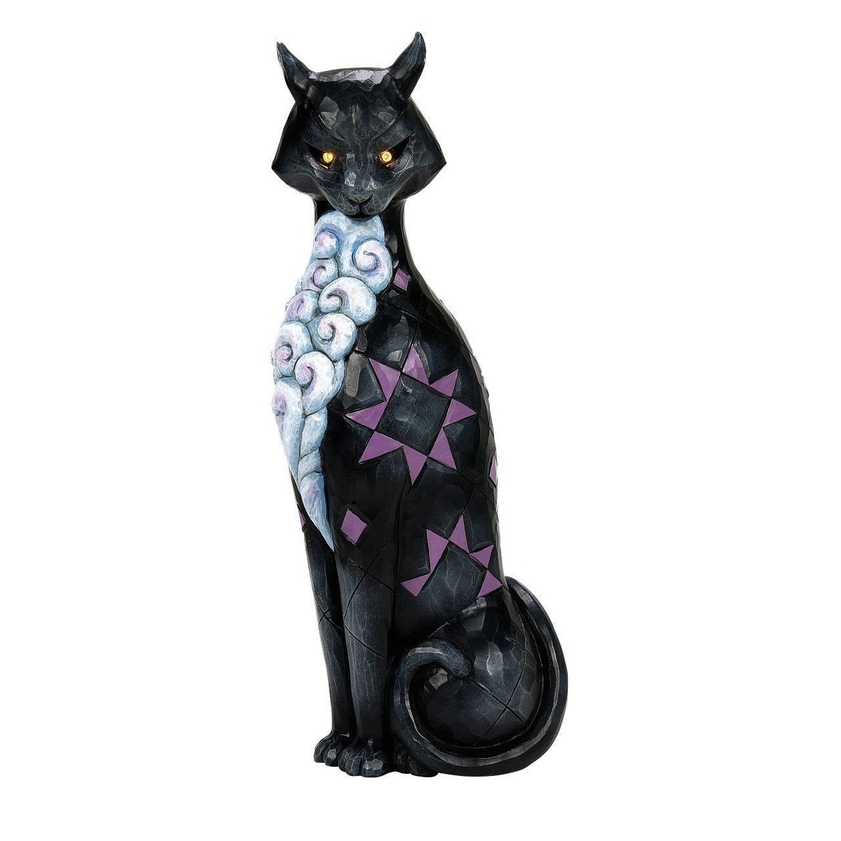 Jim Shore Heartwood Creek Vintage Cat with LED Glow Eyes Figurine