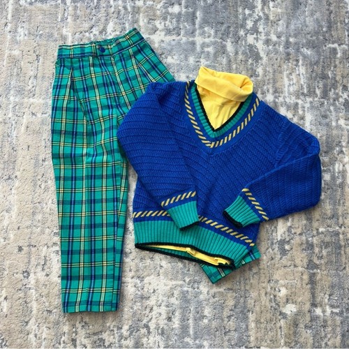 Vintage 80s Kitestrings Pants Sweater Turtleneck Matching 3 Piece Outfit 6
