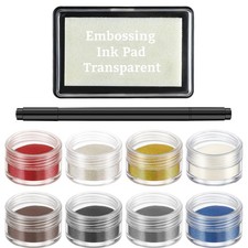 YooNotee Embossing Kit with 8 x 5g Embossing Powders Assorted Colors Clear Detai