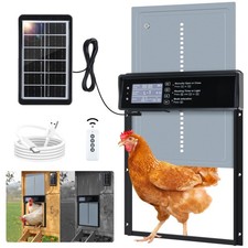 Automatic Chicken Coop Door Solar Powered, LCD Screen Electric Chicken Coop D...