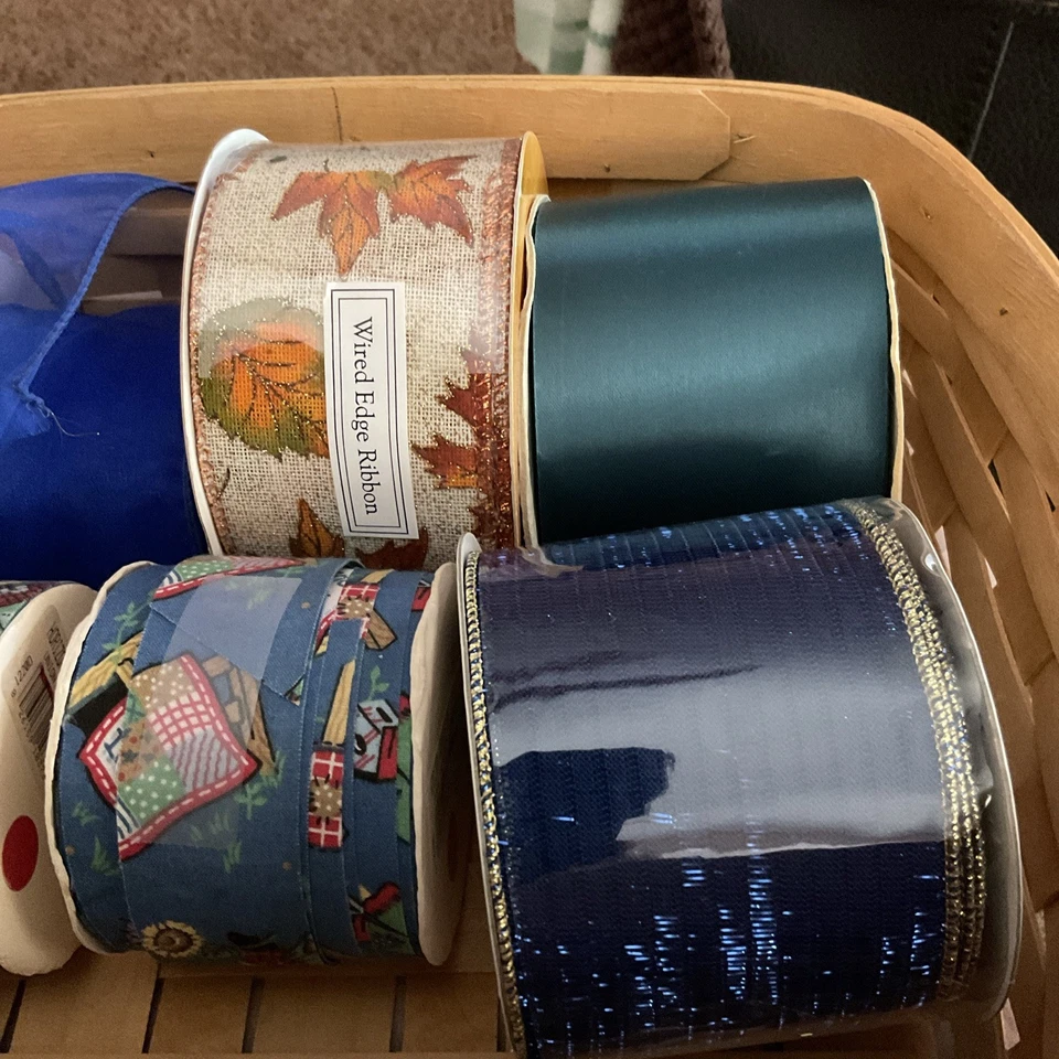 Craft лента лот из 9 новый и некоторые слегка б/у провода и без провода края 2,5» + - Изображение 3 из 4