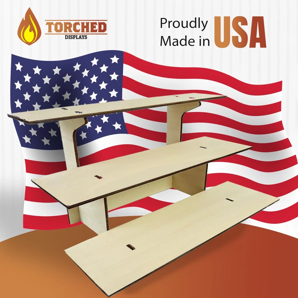 3-Tier Straight Wooden Retail Table Display Stand with Shelves for Products -... - Image 2 of 4