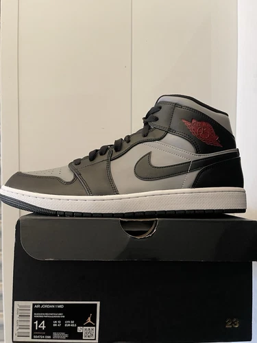 Air Jordan 1 Mid Shadow taglia 14 554724 096 nuovo