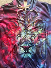Womens Hooded Lion Jacket,Size 1X