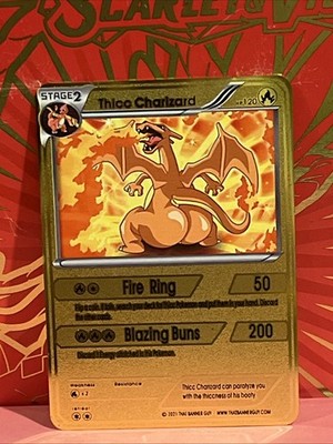 Pokemon Inspired Metal Card Thicc Charizard For Gift / Display | eBay