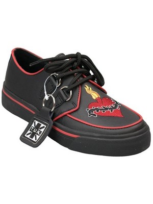 TUK Creepers Broken Heart Halbschuhe Damen Herren Rockabilly Creep Sneaker 5023