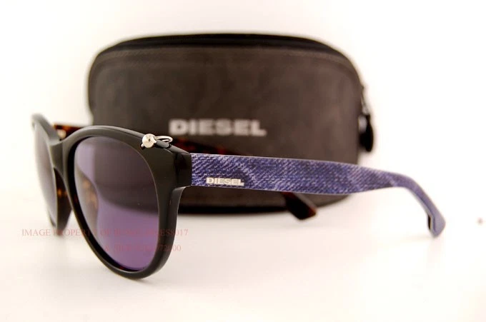 Совершенно новый Diesel солнцезащитные очки DL 0049 цвет 52V черный/синий 100% подлинный - Изображение 3 из 4